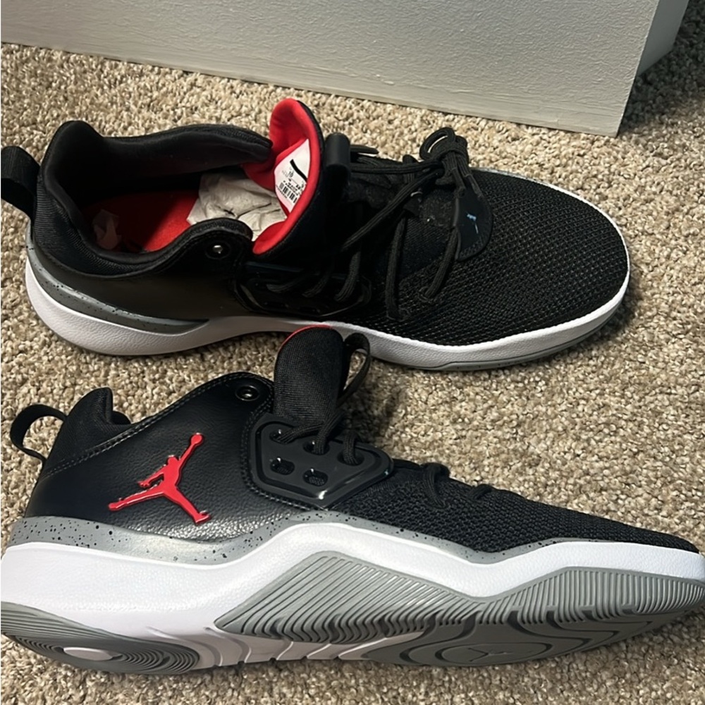 Jordan Black and Red Athletic Shoes